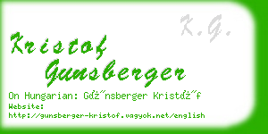 kristof gunsberger business card